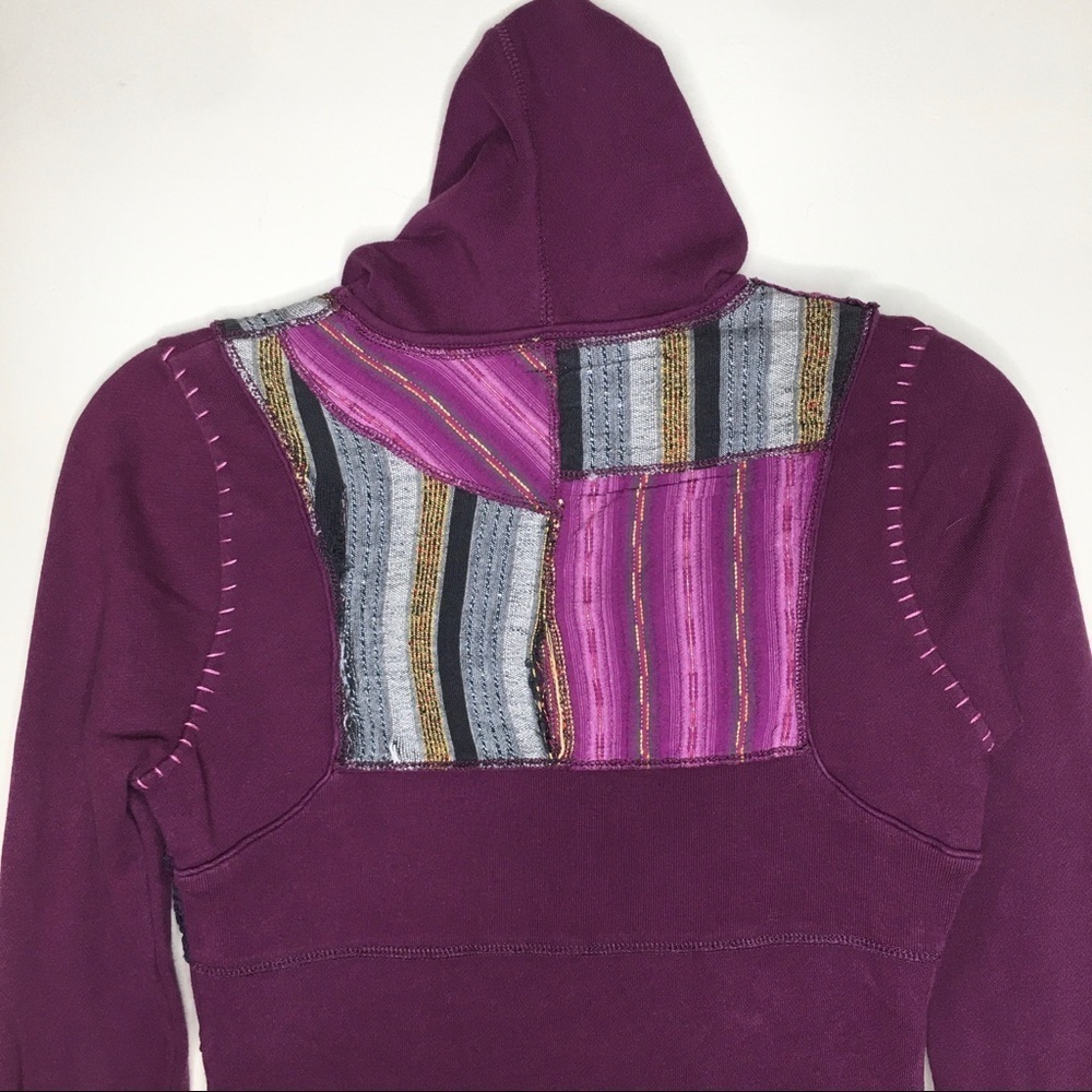 Free People Patchwork Boho Retro Pullover Hoodie - image 7